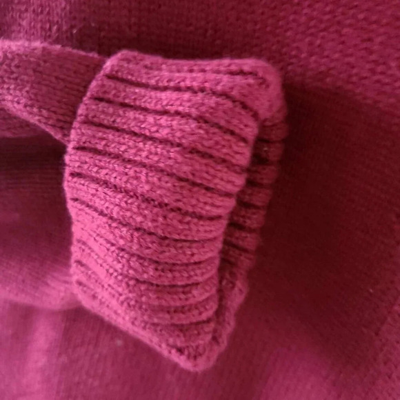 Karen Scott Cowl neck sweater in burgundy 100% cotton - Picture 5 of 5